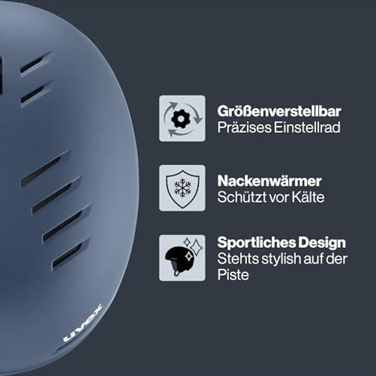 Uvex Wanted, Skihelm für Damen und Herren mit individuellem Größenanpassungssystem, Dusk matt, 54-58 cm, schlagfest und stoßabsorbierend – Bild 3