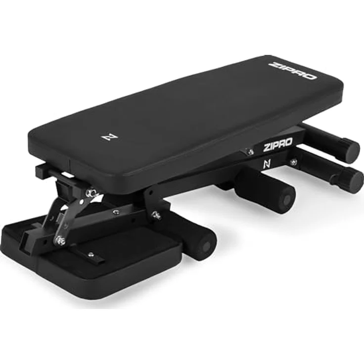 Zipro klappbare Hantelbank Tempo, Fitnessbank mit 6-Fach verstellbare Rückenlehne, Belastung 230kg, Trainingsbank mit 2 Seilen, Multifunktion Sit up bank – Bild 5
