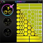 LOOM Fahrrad Reflektoren Aufkleber Set, 67 Stück in Brilliant Fluor Gelb-Grün, Wasserdicht, für Helm, Auto, Anhänger und Schulranzen