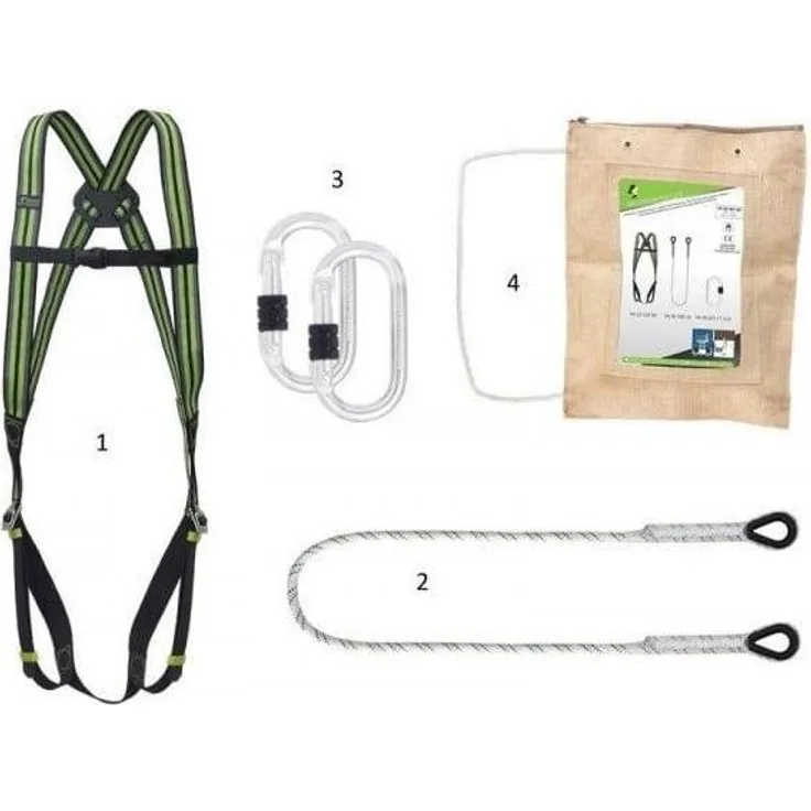 Kratos FA8000100, Klettergurt für Höhenarbeit, 100 cm, Grau-Schwarz-Grün, strapazierfähig und komfortabel