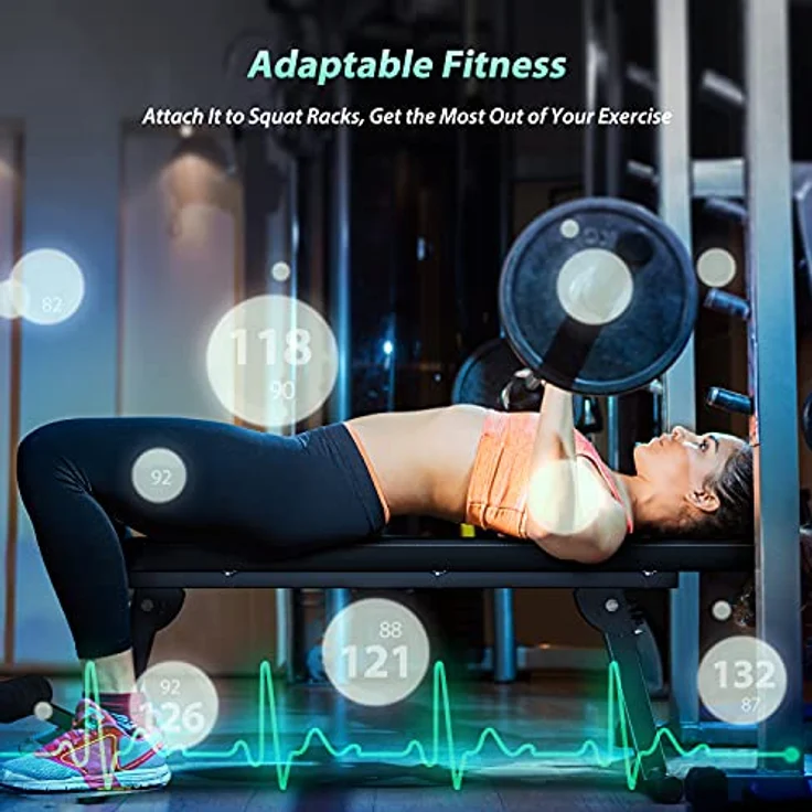 Multifunktion Hantelbank Trainingsbank Flachbank Klappbare Hantelbänke und Rückentrainer, Beinhalterung für Bauchtraining Sit up Bank (MEHRWEG) – Bild 3