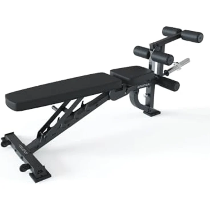 ATLETICA Hantelbank B2, LegMaster Beincurl Hantelbank, Bis 400 kg, mit gummierten Füßen, Schwarz – Bild 6