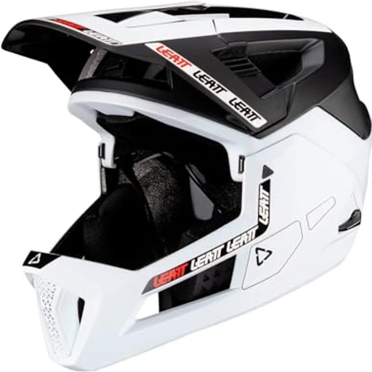 Leatt Helmet MTB Enduro 4.0, Vollgesichtshelm mit abnehmbarem Kinnbügel und 360°-Turbinentechnologie, weiß, Größe S – Bild 4