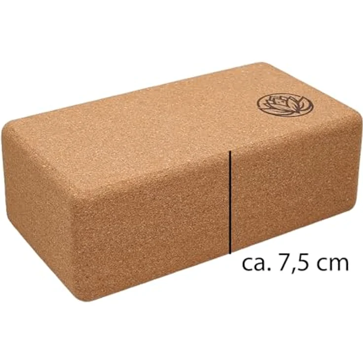 VonBueren Yoga Block aus Kork, 22 x 12 x 7,5 cm, rutschfest und elastisch, leicht und handlich, Yogazubehör für Damen und Herren – Bild 3