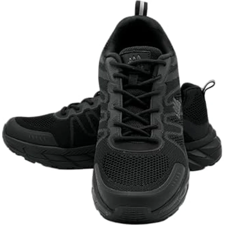 Nowaland Leichte Atmungsaktive Laufschuhe, Schwarz, Größe 37, mit dämpfender EVA-Innensohle und rutschfester Laufsohle – Bild 2