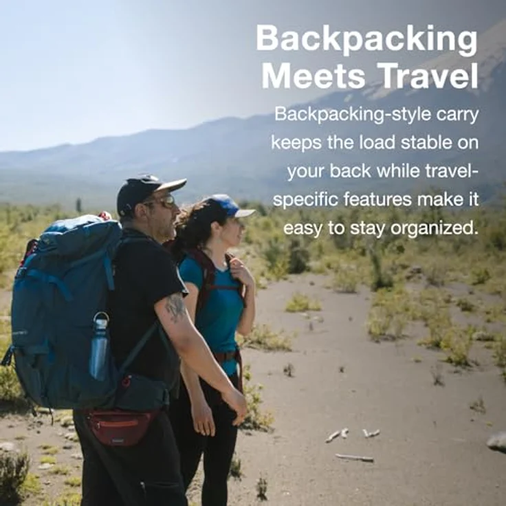 Osprey Europe Damen Fairview Trek 70 Reiseset, Wanderrucksack mit belüftetem Airspeed-Trampolin, integrierter wasserdichter AirCover Reisetasche, blau – Bild 3