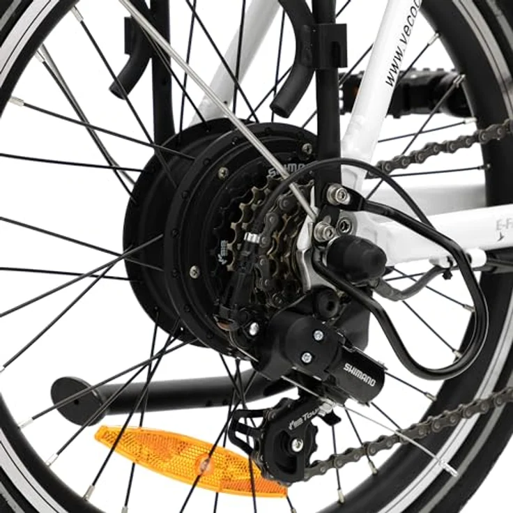 VecoCraft E-Pax E Bike klapprad, Elektro klapprad 20 Zoll, 36V 13Ah Akku, bis zu 95km Reichweite, 250W Heckmotor, 7-Gang, Aluminiumrahmen, schwarz – Bild 3