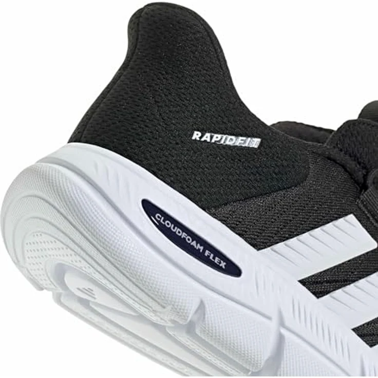 adidas Cloudfoam Flex Rapidfit, Laufschuhe mit HandsFree-Step-in-Technologie, Weiß/Core Black/Cloud White/Silver Metallic – Bild 7