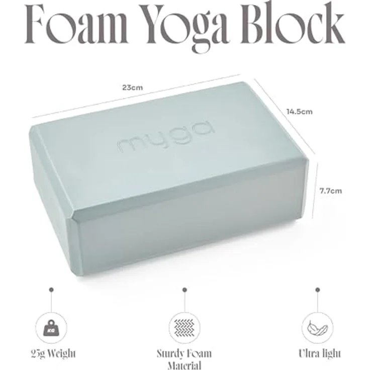 Myga Yoga Block, rutschfester Schaumstoffblock für Yoga und Pilates, leicht und tragbar, 23 cm x 14,5 cm x 7,7 cm, ideal für Anfänger und Fortgeschrittene – Bild 4