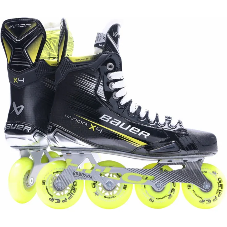 Bauer Inlinehockey Skate Vapor X4 SR, CURV Composite, Pro Stock Comfort Tongue, Größe 7.5 (42.5), Weite FIT2