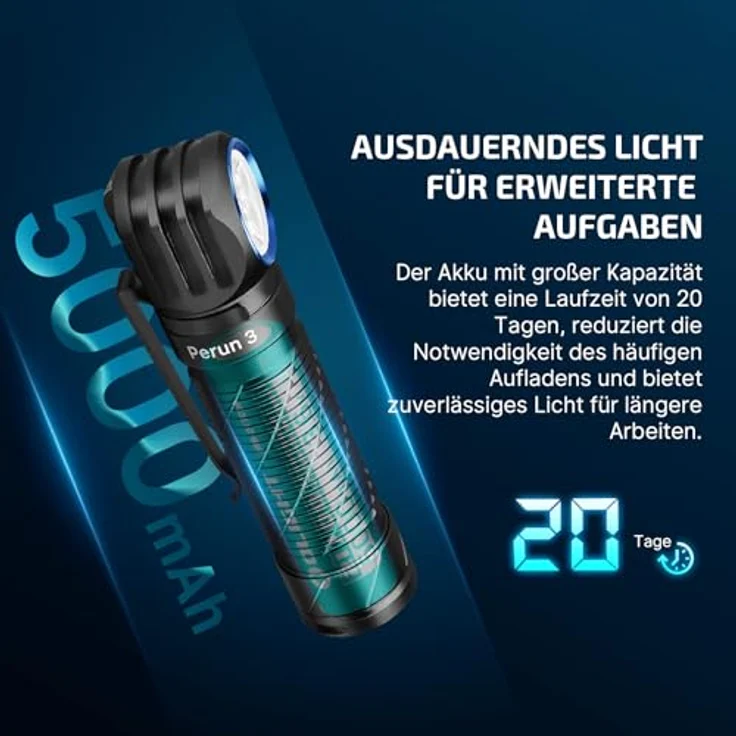 OLIGHT Perun 3, Stirnlampe aufladbar mit 3000 Lumen, 20 Tage Laufzeit, IP68 wasserdicht – Bild 4