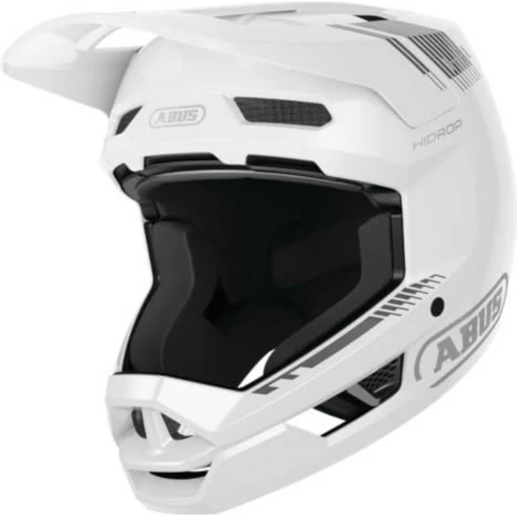 ABUS Downhill Helm HiDrop, ASTM Fullface Helm mit ABS-Außenschale für MTB, weiß, Größe XL, für Downhill, Enduro und Bikepark – Bild 4