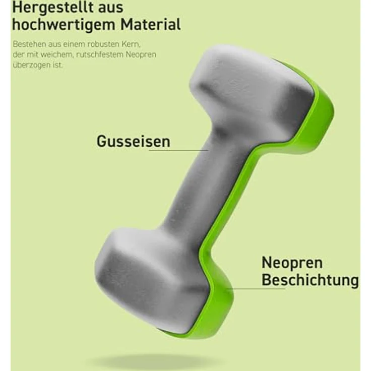 MSPORTS Neopren Hanteln Set 0,5-5 kg, Paar Kurzhanteln in verschiedenen Farben, inkl. Übungsposter und Workout App, ideal für Calisthenics und Physiotherapie – Bild 3