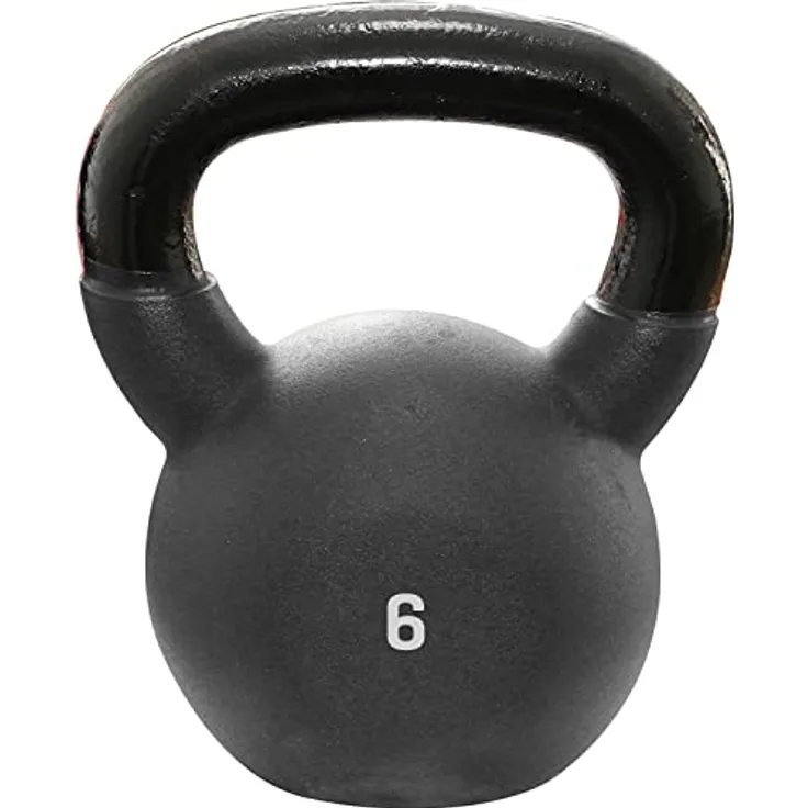 Sporttrend 24® Kettlebell 2kg, 4kg, 6kg, 8kg, 10kg, 12kg, 14kg, 16kg, 18kg, 20kg, 22kg, 24kg, 26kg, 28kg, 30kg in schwarz | Kugelhantel Hantel Schwunghantel Gusseisen (Schwarz, 6KG)