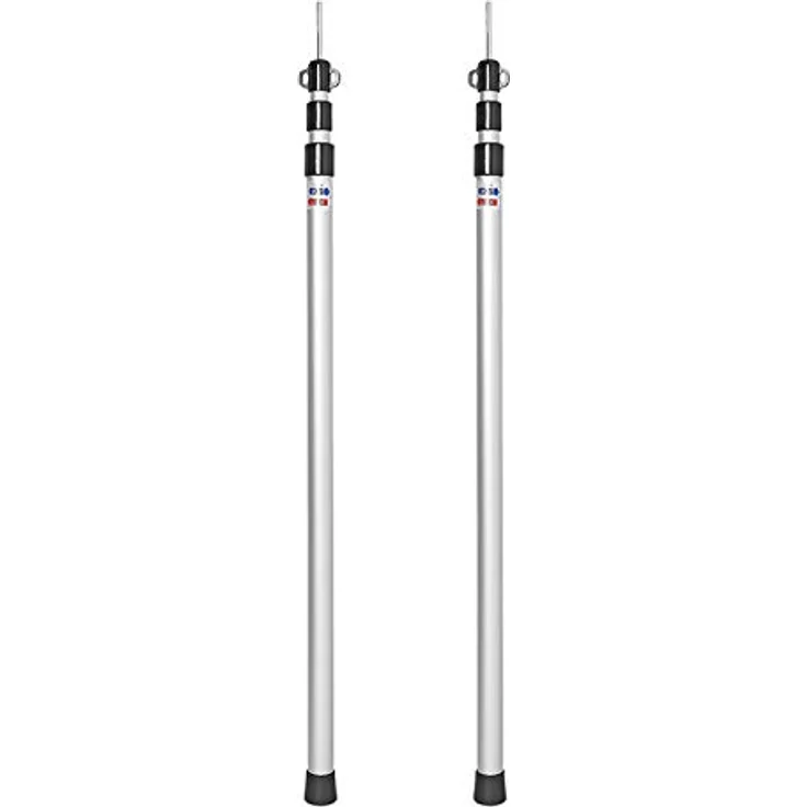 ProPlus Teleskop Zeltstange 93-230 cm, 2er Set, Aluminium, stufenlos einstellbar, silber schwarz – Bild 2