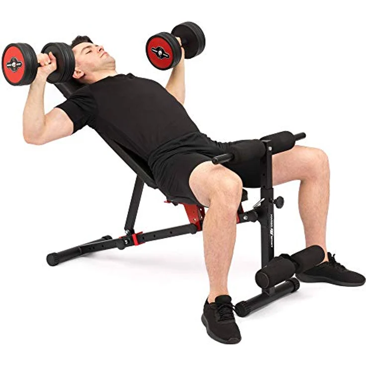 Marbo Sport verstellbare multifunktionale Trainingsbank Beincurler MH-L111 2.0 | Made in EU, zusammenklappbar, 8 Rückenlehnenwinkel, 3 Sitzwinkel, verstellbare Polsterrollen - schwarz – Bild 3
