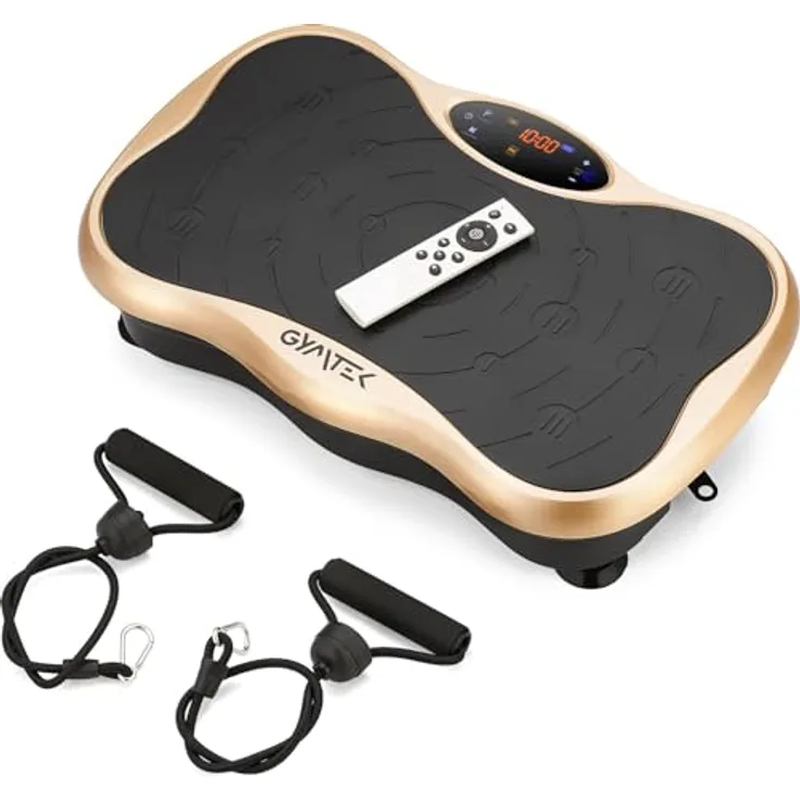 Gymtek Vibrationsplatte - Rüttelplatte Sport für Zuhause, Durchblutungs-Stimulator Beine, Ideal für Gewichtsabnahme und Muskelaufbau, Fussmassagegerät - Gymtek
