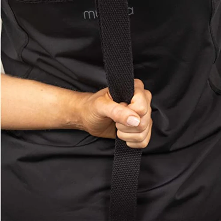 Myga 2-in-1 Yoga Gurt, Dehnungs- und Flexibilitätshilfe mit verstellbarem Tragegurt für Yogamatten, 180 cm, schwarz – Bild 3