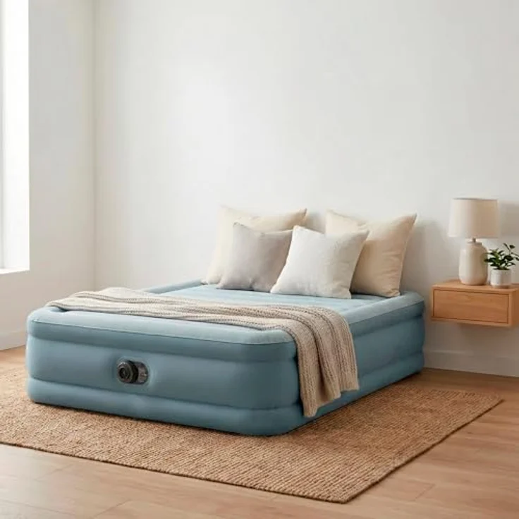 Intex Premium Comfort Airbed 64824ND Luftmatratze mit Elektropumpe, 203 x 152 x 46 cm, grau, belastbar bis 272 kg – Bild 7