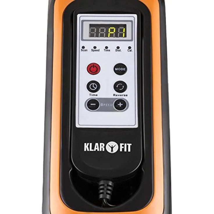 Klarfit Cycloony Beintrainer - Pedaltrainer für Muskelaufbau, 70 W, 12 Geschwindigkeitsstufen, Trainingscomputer, Vor- / Rückwärtslauf, schwarz-orange – Bild 5