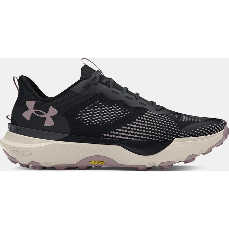 Under Armour Ua U Infinite Pro Trail Unisex Laufschuhe, HOVR+-Dämpfung, leichte Mesh-Obermaterial, Vibram-Außensohle, schwarz, Größe 11.5