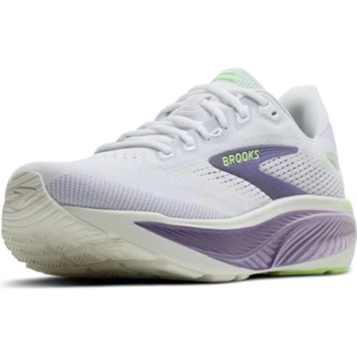 Brooks Ghost 18, Damen Laufschuhe in Weiß/Purpur, atmungsaktives Mesh-Obermaterial, DNA LOFT-Dämpfung, stabilisierende Fersenkappe – Bild 7