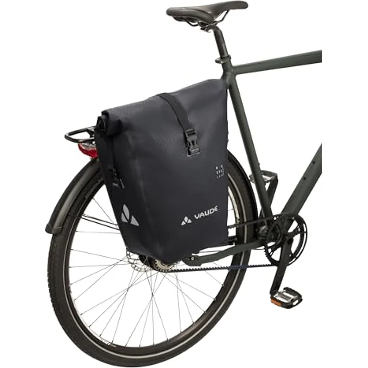 VAUDE Aqua Back recycelt Doppeltasche, Hinterradtasche für Kinderfahrrad, wasserdicht, 48 Liter, schwarz – Bild 7
