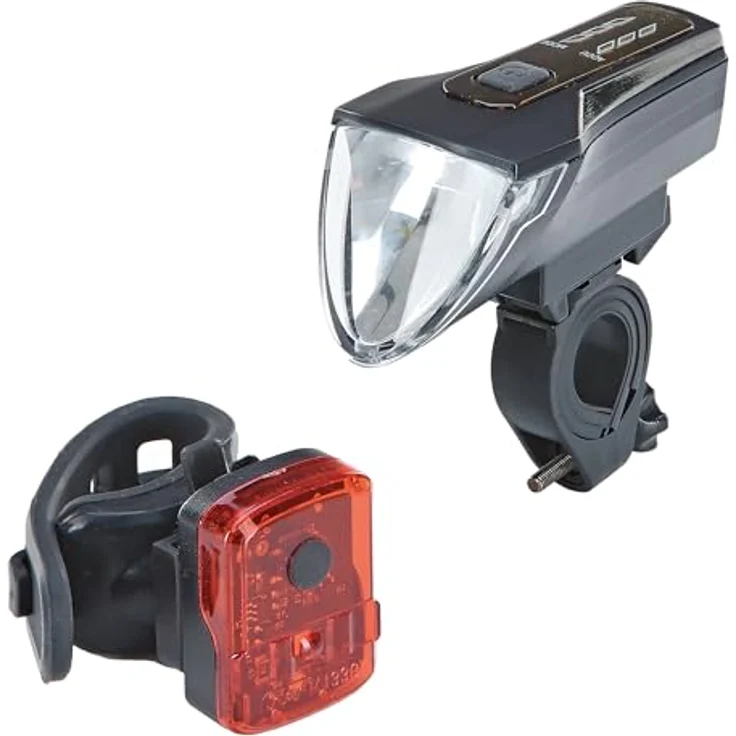 Prophete LED Akku-Beleuchtungs-Set, Fahrradbeleuchtung mit 70/35/20 Lux – Bild 1