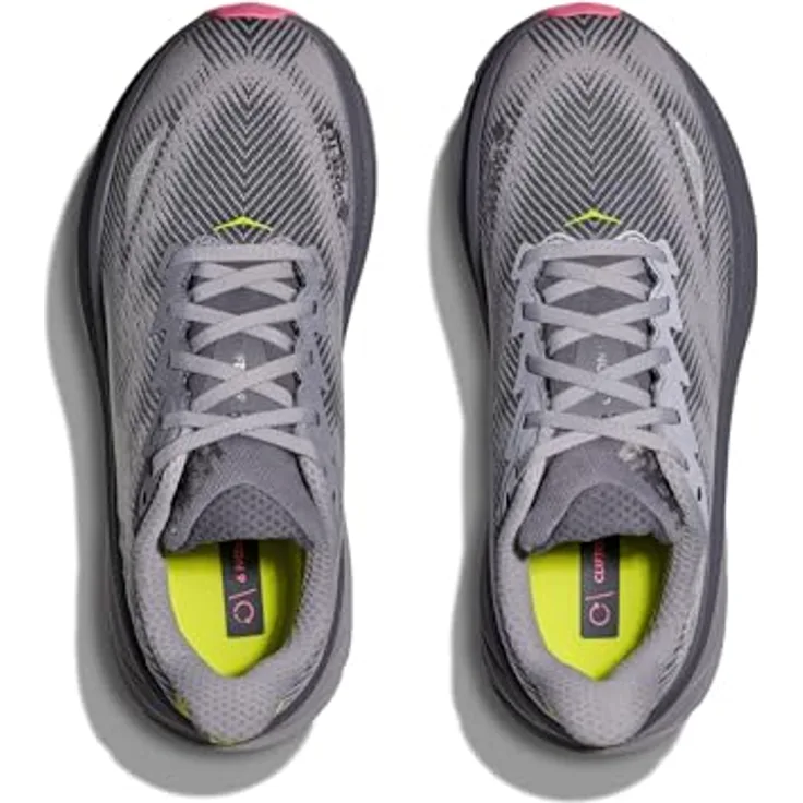 Hoka W Clifton 9 Gtx, wetterfester Laufschuh mit GORE-TEX, grau und foggy grey, Größe: 6.5