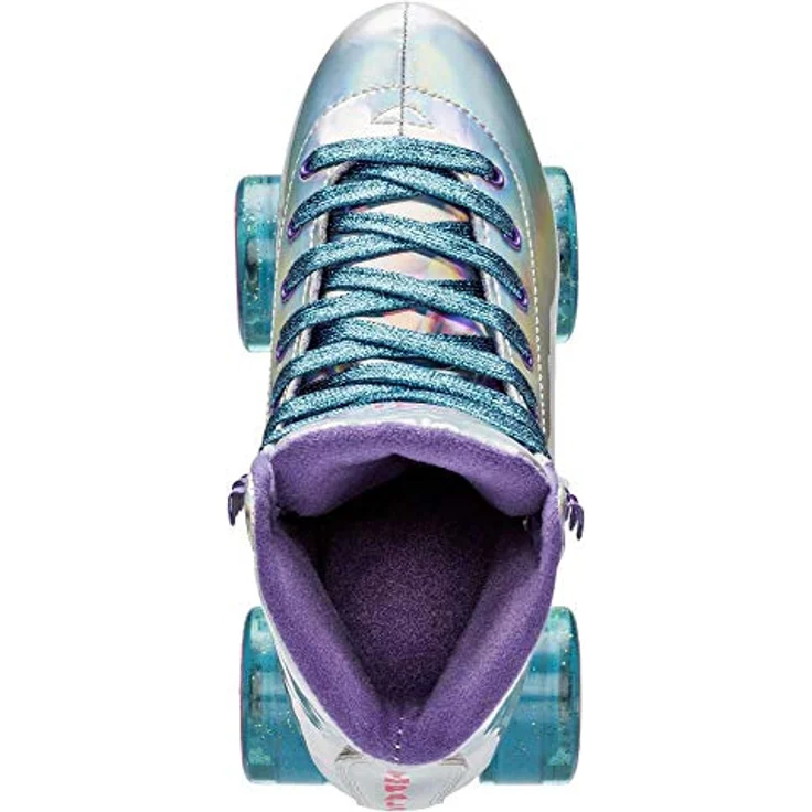 Impala Quad Skate, Damen Rollschuhe mit holographischem Finish, 58 mm Urethanräder, PETA-zugelassen, Silber, Größe 42 – Bild 4