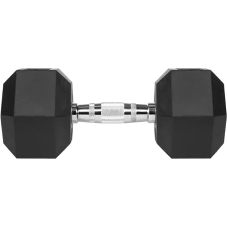 REBEL ACTIVE Gummibeschichtete Gusseisen-Hanteln, 2x15 kg für effektives Krafttraining – Bild 4