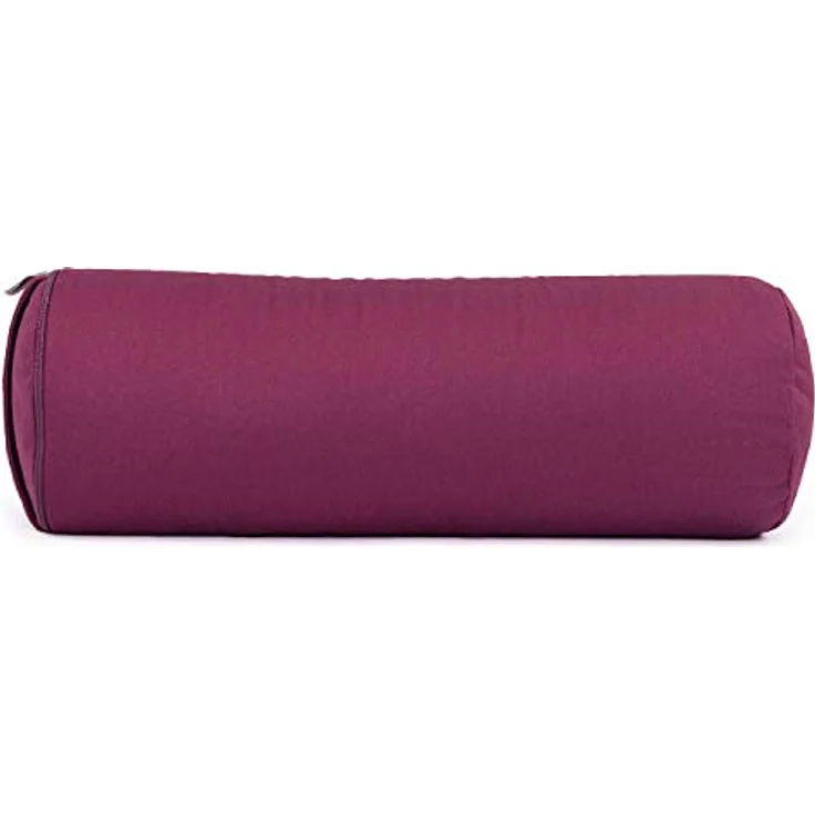 Bodhi Yoga Mini Bolster ECO | Ø 14 cm | 100% Bio-Baumwolle | Nackenrolle mit Buchweizenschalen | Yogabolster mit abnehmbarem und waschbarem Bezug | Yogarolle für Meditation | Natur – Bild 2