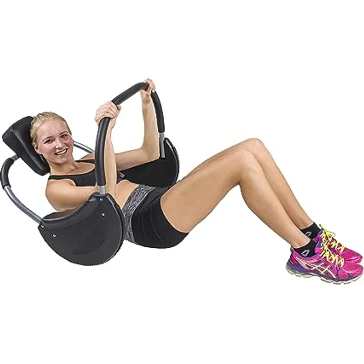 Tunturi Bauchtrainer - Bauchmuskeltrainer - Ab roller - Fitnessgerät für zuhause - Ergonomisch geformt - Robustem Material – Schwarz – Bild 2