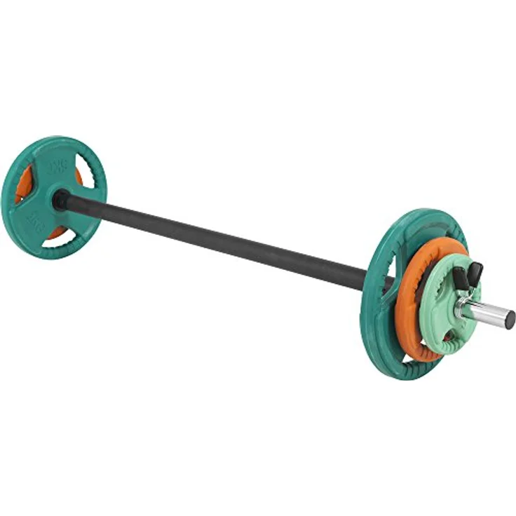 GORILLA SPORTS® Aerobic Langhantel - 130 cm, Einzeln/Set, mit/ohne Gewichte, 30mm, mit Federverschlüsse, aus Kunststoff, Schwarz - Langhantelstange, Hantelstange für Fitness, Krafttraining – Bild 5