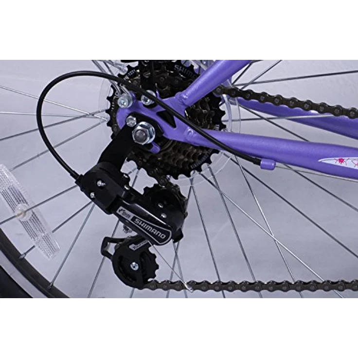 Talson 24 Zoll Fahrrad 21-Gang Shimano SCHALTUNG MIT Beleuchtung Lila-Weiss - Preisvergleich – Bild 5