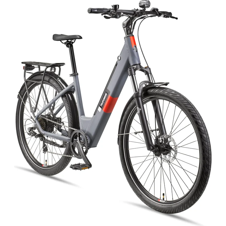 Telefunken SUV300 City E-Bike, 27,5 Zoll, Heckmotor, 7-Gang Kettenschaltung, 468 Wh Akku, Pedelec, für urbane Mobilität