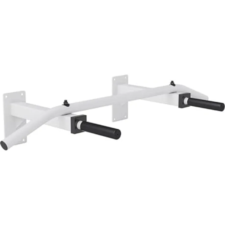GORILLA SPORTS® Klimmzugstange - Wandmontage, mit 5 rutschfeste Griffe, bis 350 kg Belastbar, aus Stahl, inkl. Montageanleitung und Schrauben, Schwarz/Weiß - Pull Up Bar, Klimmzug Stange, Dip Bar
