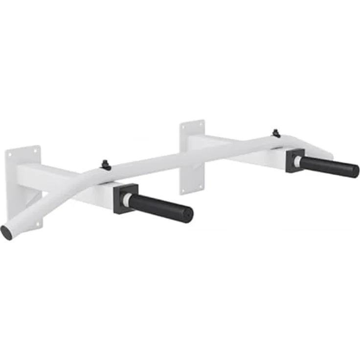 GORILLA SPORTS® Klimmzugstange - Wandmontage, mit 5 rutschfeste Griffe, bis 350 kg Belastbar, aus Stahl, inkl. Montageanleitung und Schrauben, Schwarz/Weiß - Pull Up Bar, Klimmzug Stange, Dip Bar – Bild 1