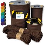 EdcX Paracord 550 Typ III 4 mm, Chocolate, 15 m – 100% Nylonseil, stark und langlebig, ideal für Outdoor, Camping und DIY-Projekte
