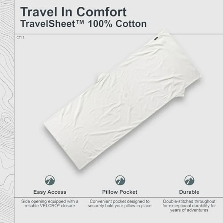 Cocoon Schlafsack, rechteckig aus 100% Baumwolle, ungebleicht, für Körpergrößen bis 190 cm, Packmaß 23 x 18 x 2 cm – Bild 4