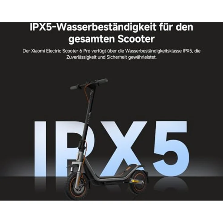 XIAOMI Electric Scooter 6 Pro E-Scooter, 12 Zoll Offroad-Reifen, 70 km Reichweite, 1000W, Vollfederung, App, Schwarz – Bild 13