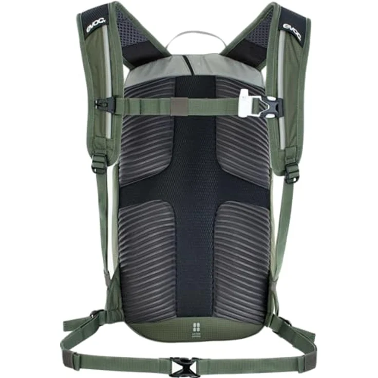EVOC RIDE 8 Rucksack, 8 Liter Volumen, AIR-PAD-Rückenpolsterung, Helmhalterung, Steingrau/Dunkeloliv – Bild 2