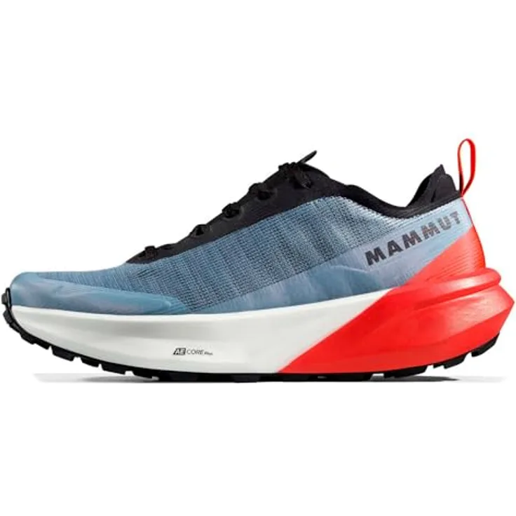 Mammut Aenergy Trail All Mountain Low Men, Strapazierfähiger Trailrunning-Schuh mit TPU-Rand und Mammut CORE Plus-Schaumstoff, Farbe: nebla-mammut red, Größe: 12 UK / 47 1/3