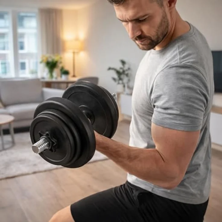 Virtufit einstellbares Hantel-Set, 2 Vinyl Hanteln von 14 kg bis 28 kg, inklusive 4 Hantelscheiben 25 mm, hohe Qualität und 2 Jahre Garantie – Bild 2