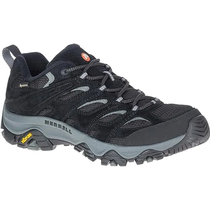 Merrell Moab 3 GTX, wasserdichter und atmungsaktiver Herren Wanderschuh aus recycelten Materialien, schwarz