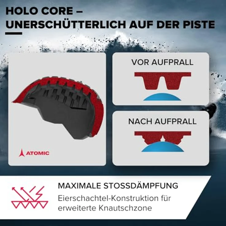 ATOMIC REVENT JR Skihelm, weiß, Größe 51–55, 360° Fit System, Aircon Belüftungssystem, Holo Core für maximale Stoßdämpfung – Bild 4