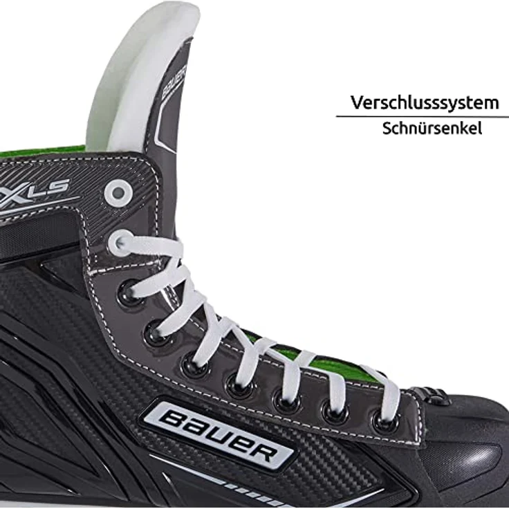 Bauer Herren Schlittschuhe X-LS, Eishockeyschuhe Größe 45,5 mit Edelstahlkufen, schwarz, bequemer Fleece-Innenschuh und Knöchelpolster – Bild 2