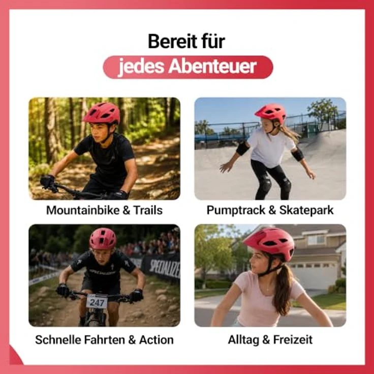 KED Embrace Jr Fahrradhelm – Jugendhelm mit integriertem Visier, Leichtbau und guter Ventilation, Farbe: Coral Matt, Größe: 52-56 (SM) – Bild 5