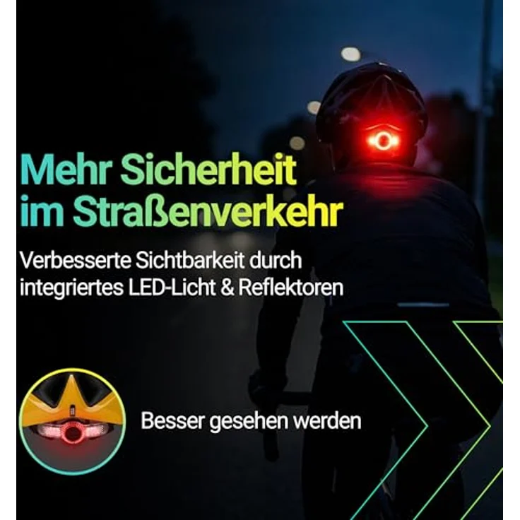 KED Spiri II Trend Allround Fahrradhelm mit LED Licht, Reflektor, Optimierter Belüftung, Insektenschutznetz und K-FIT System, Farbe: Amber Matt, Größe: 52-58 (M) – Bild 3