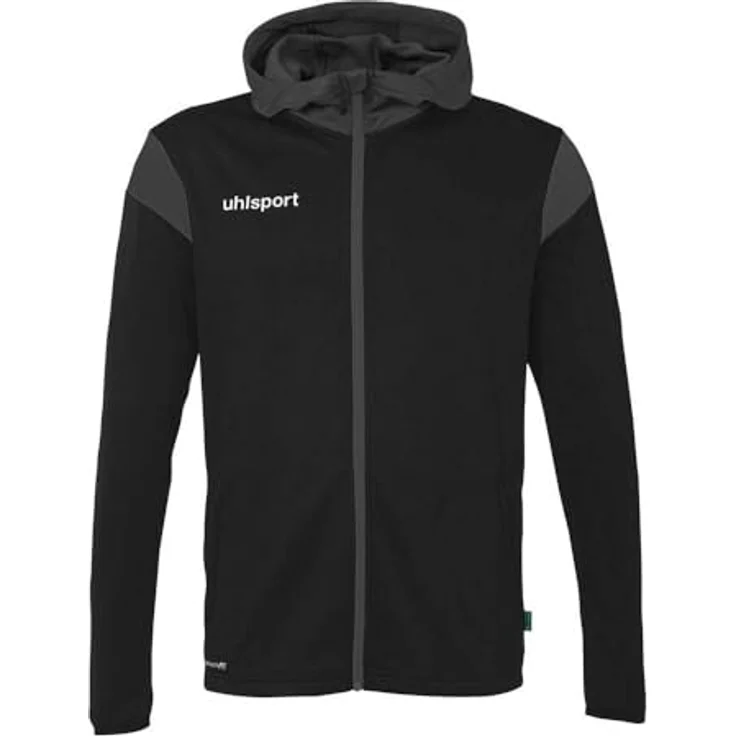 Uhlsport Squad 27 Track Hood Jacke, Trainingsjacke mit Kapuze, schwarz/anthra, 5XL, Unisex Schnitt, 100% Polyester – Bild 1